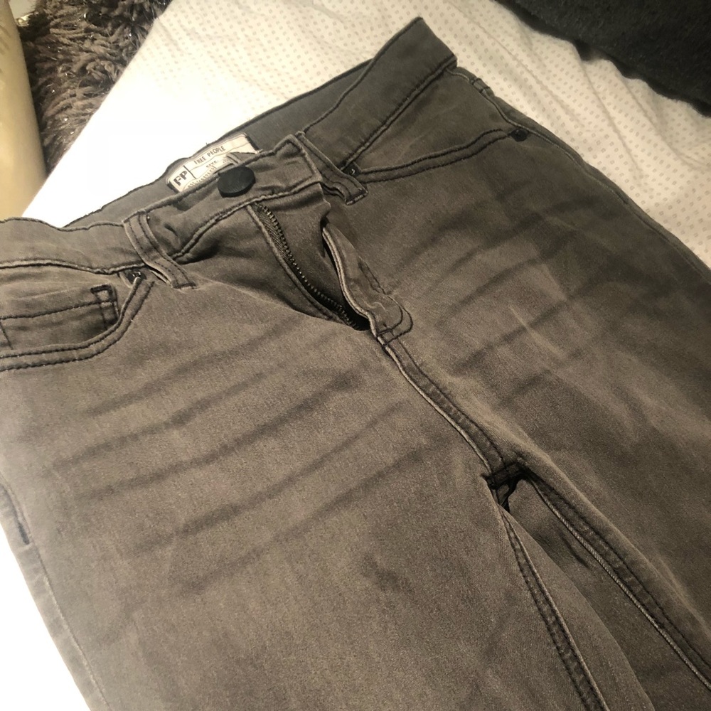 Gray Free People Skinny Jeans